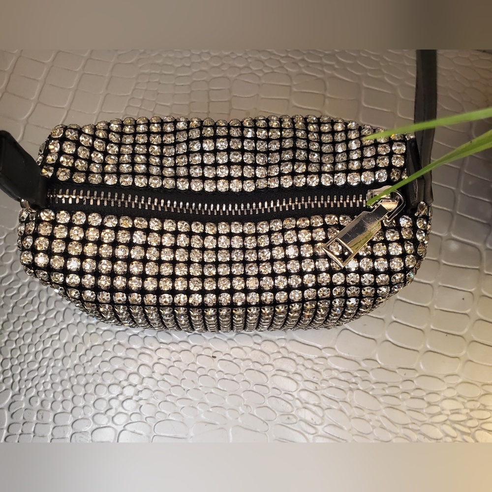 Urban Expressions Ginger Evening Rhinestone Mini Bag Silver Black - Picture 7 of 16